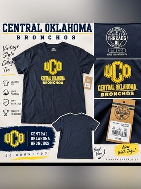 Central Oklahoma Bronchos Rivalry Threads 91 T-Shirt Medium NWT